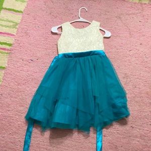 Rare editions blue and white dress